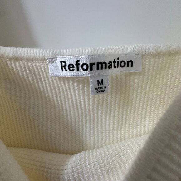 Reformation Julia Ribbed Sweater Tank Ivory - Picture 4 of 4